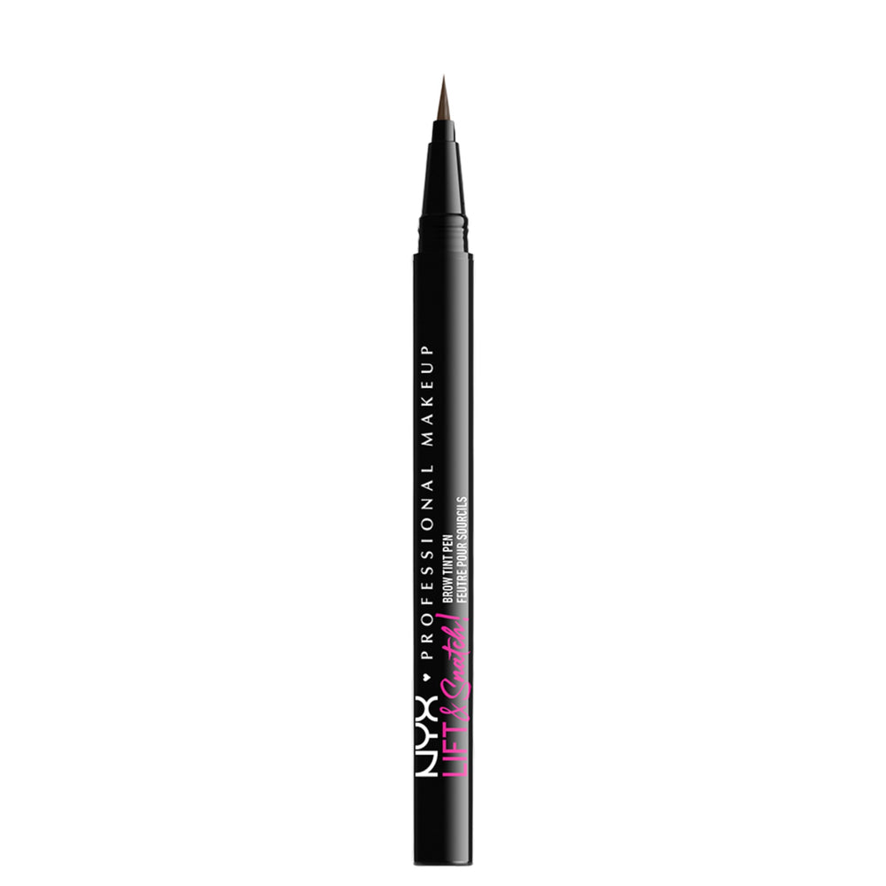 NYX PROFESSIONAL MAKEUP pen held in hand to show true size and travel-friendly benefit