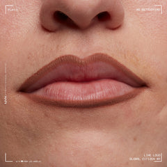 NYX Line Loud applied on lips demonstrating defined matte finish benefit