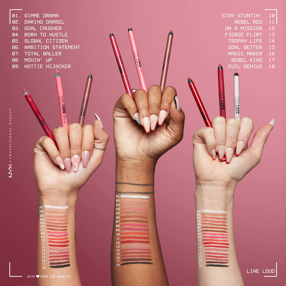 NYX PROFESSIONAL MAKEUP full lip application showing defined matte finish benefit