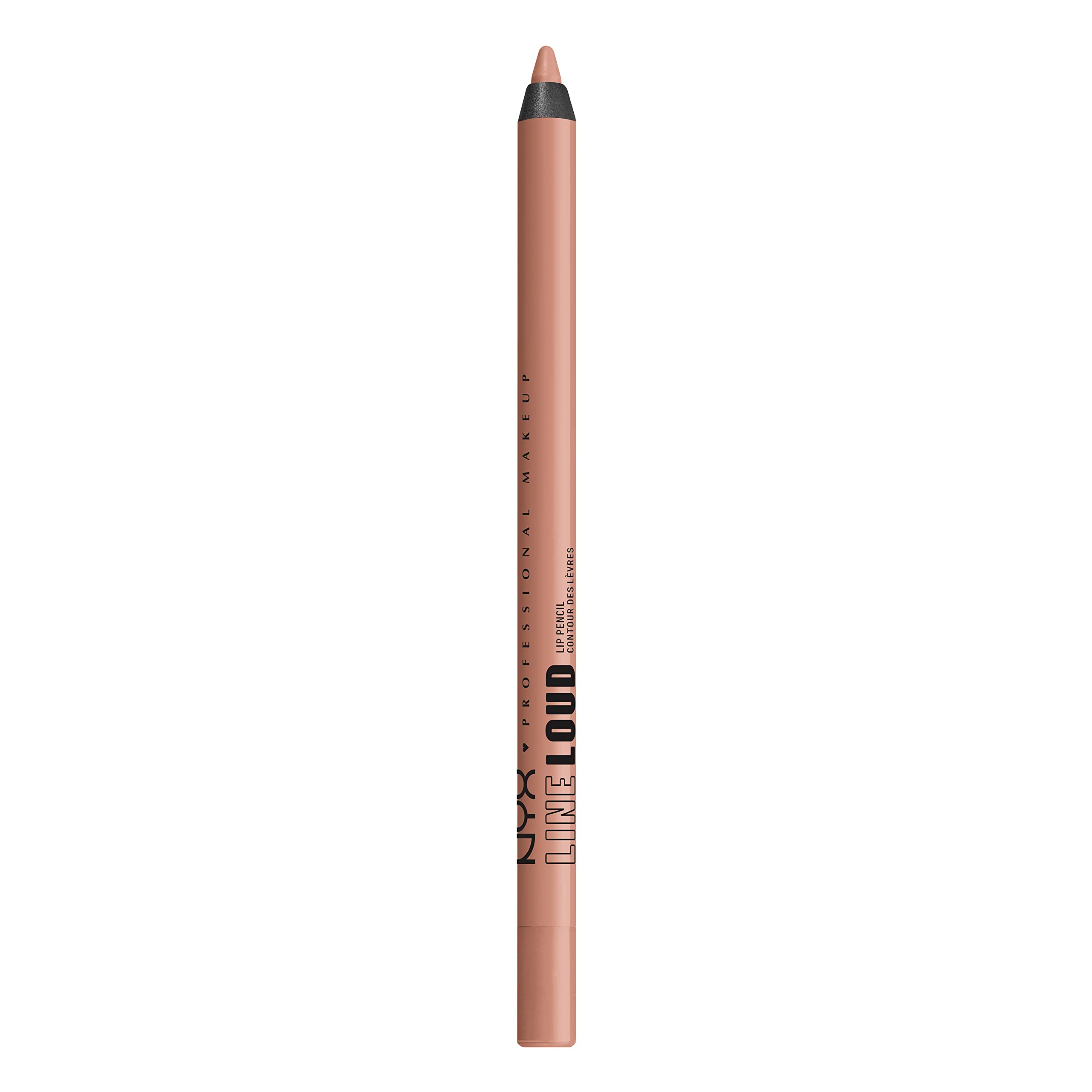 NYX Line Loud on model in beige outfit showing wearable everyday look