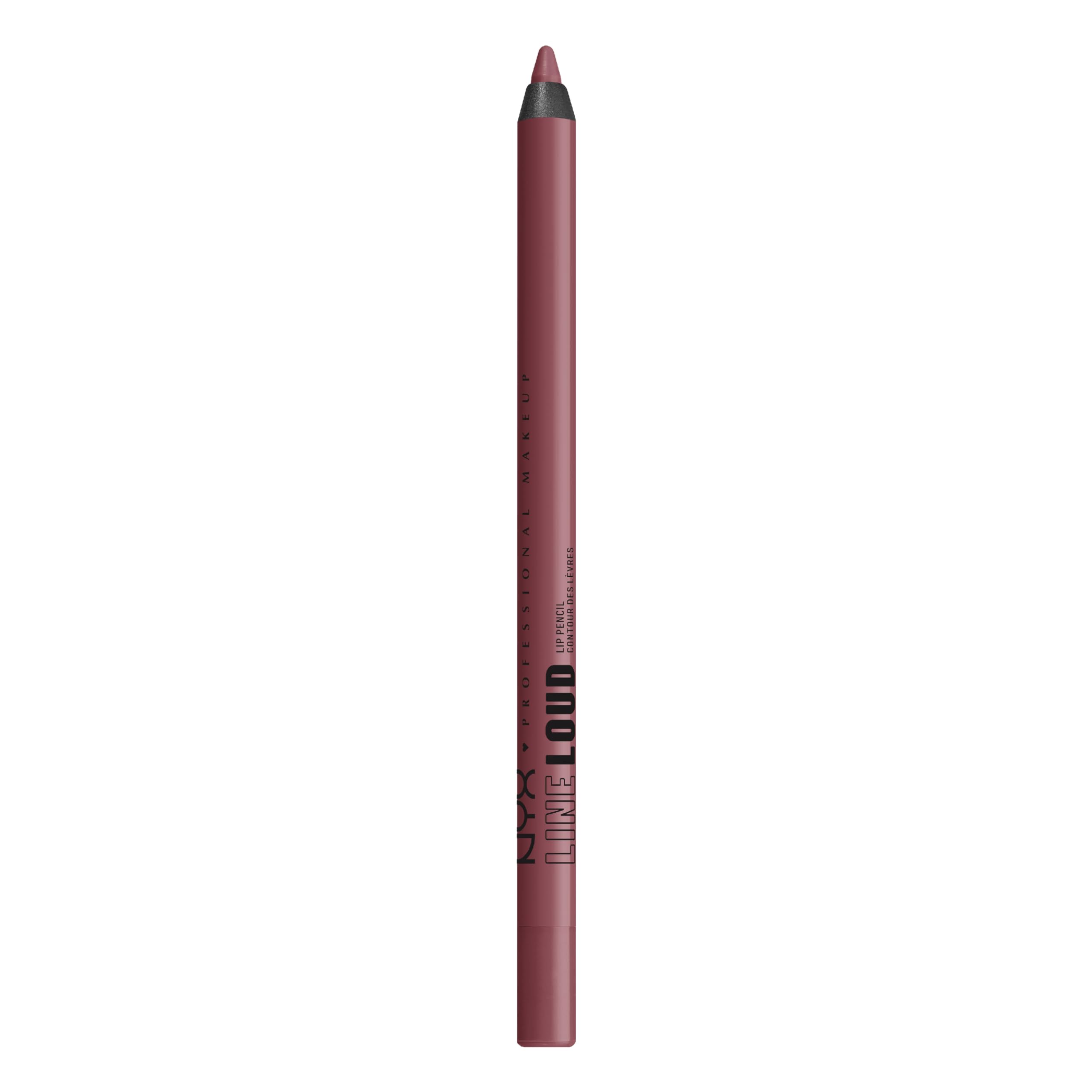 NYX PROFESSIONAL MAKEUP front packaging of Line Loud Magic Maker shows bold orange shade and pencil tip, vibrant payoff