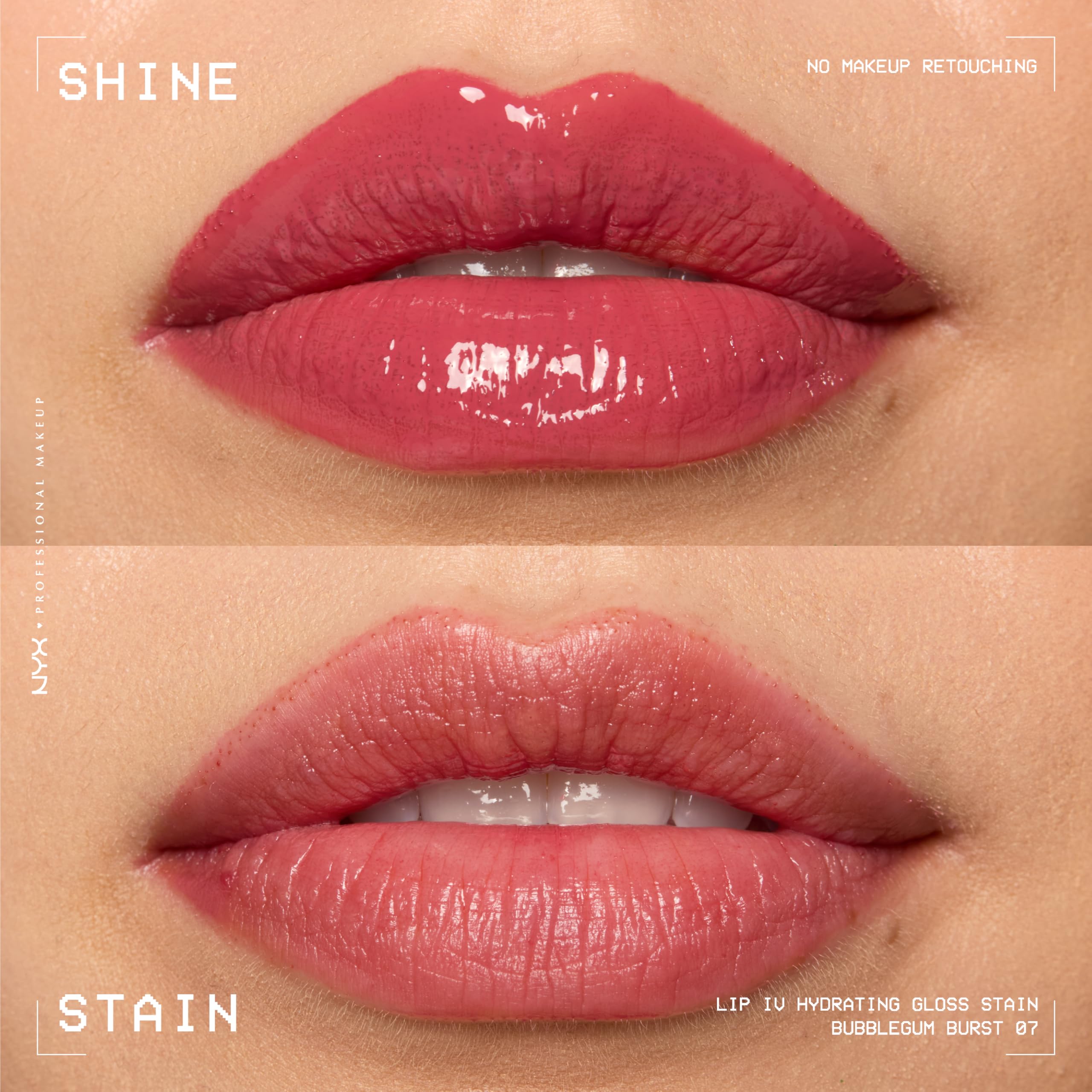 NYX Lip IV swatch on arm illustrating true shade and intensity benefit