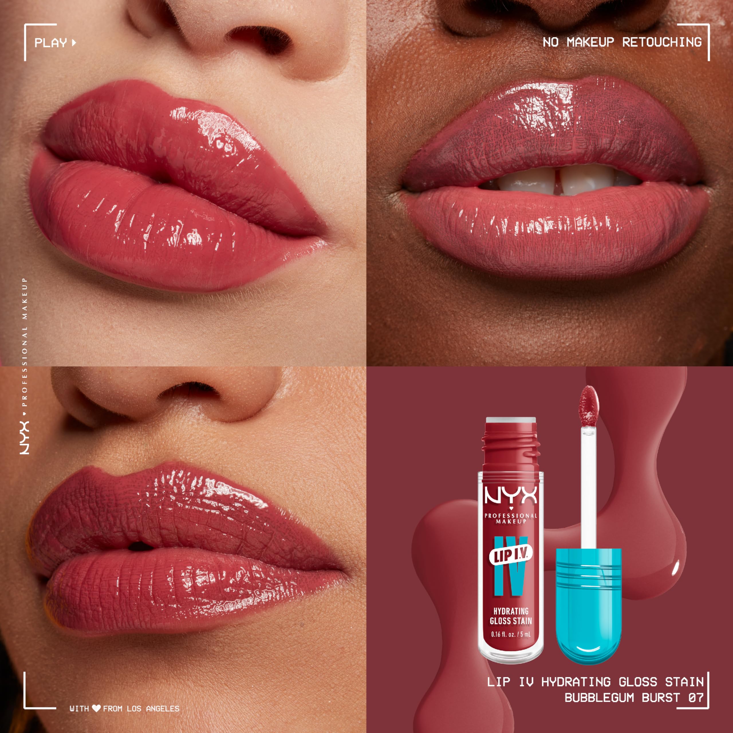 NYX Lip IV wand applicator demonstrating smooth one-swipe coverage