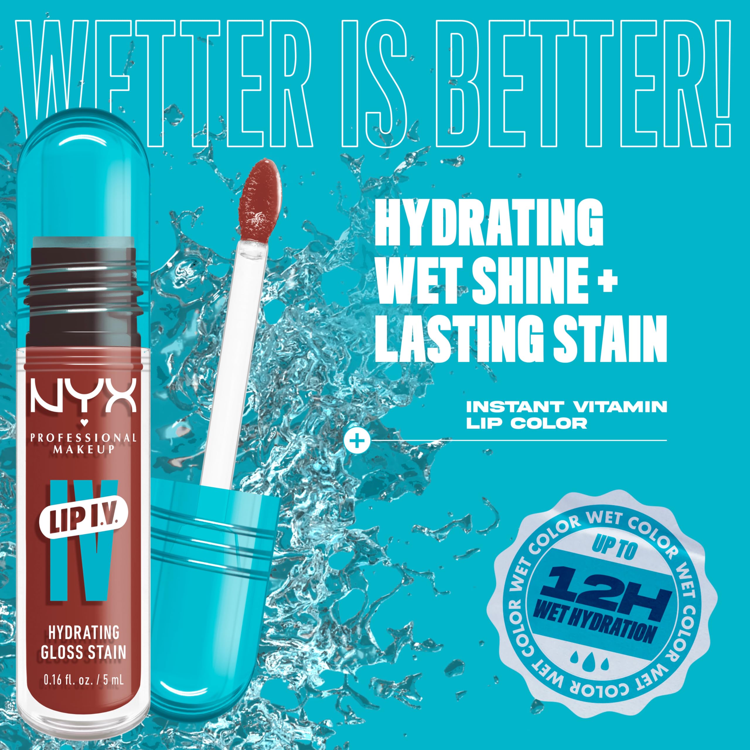 NYX PROFESSIONAL MAKEUP model wearing Drippin' Nude showing natural stain benefit
