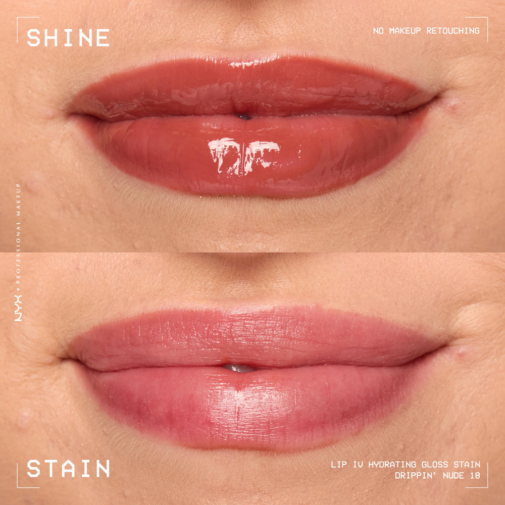 NYX PROFESSIONAL MAKEUP glossy texture swipe demonstrating wet-shine finish