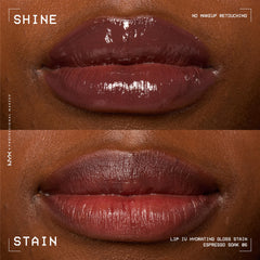 NYX PROFESSIONAL MAKEUP close-up on lips wearing Espresso Soak for rich brown stain