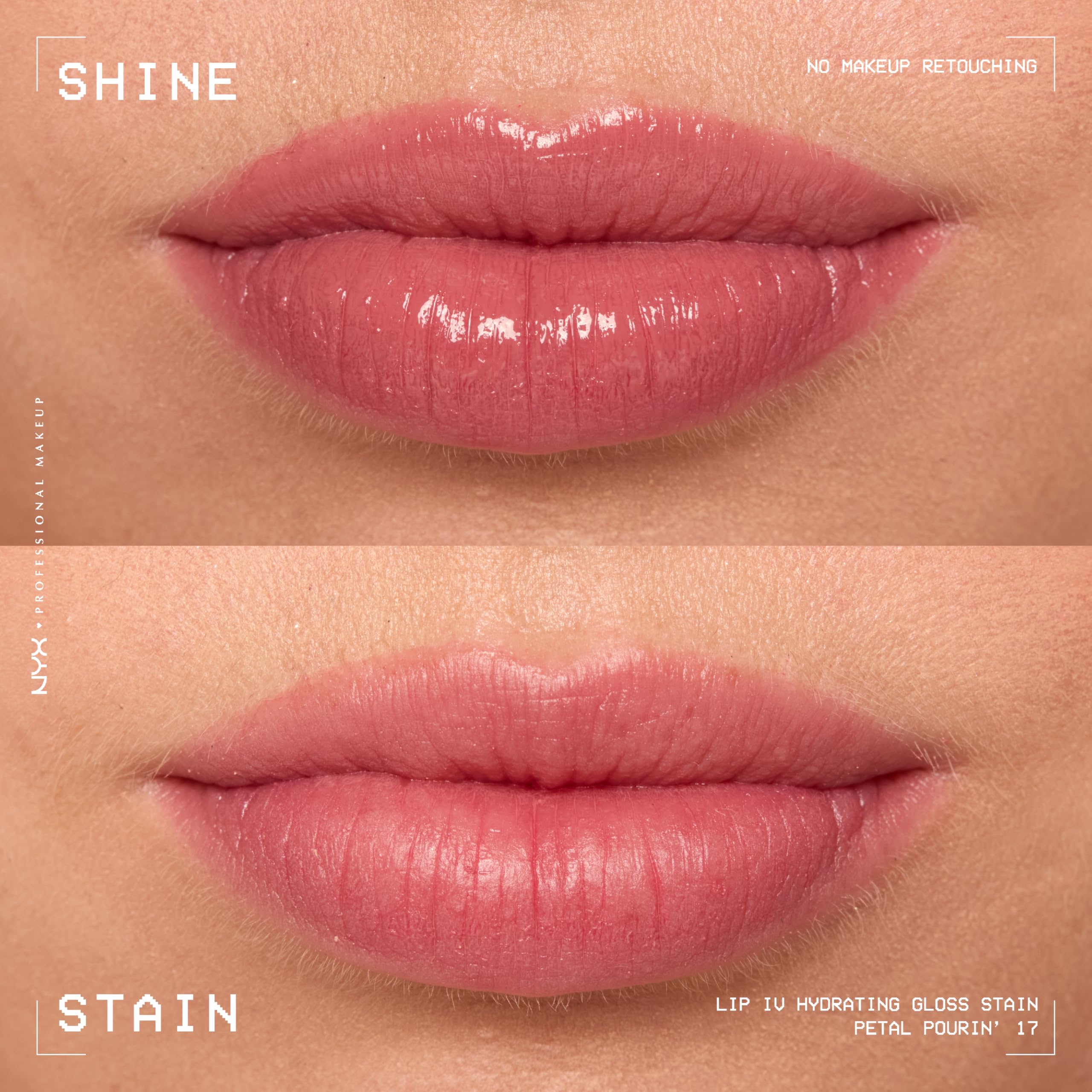NYX PROFESSIONAL MAKEUP label close-up highlighting key ingredients and hydration benefit