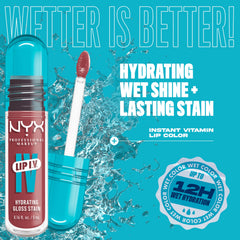 NYX PROFESSIONAL MAKEUP texture swipe showing lightweight pigment and hydrating finish benefit