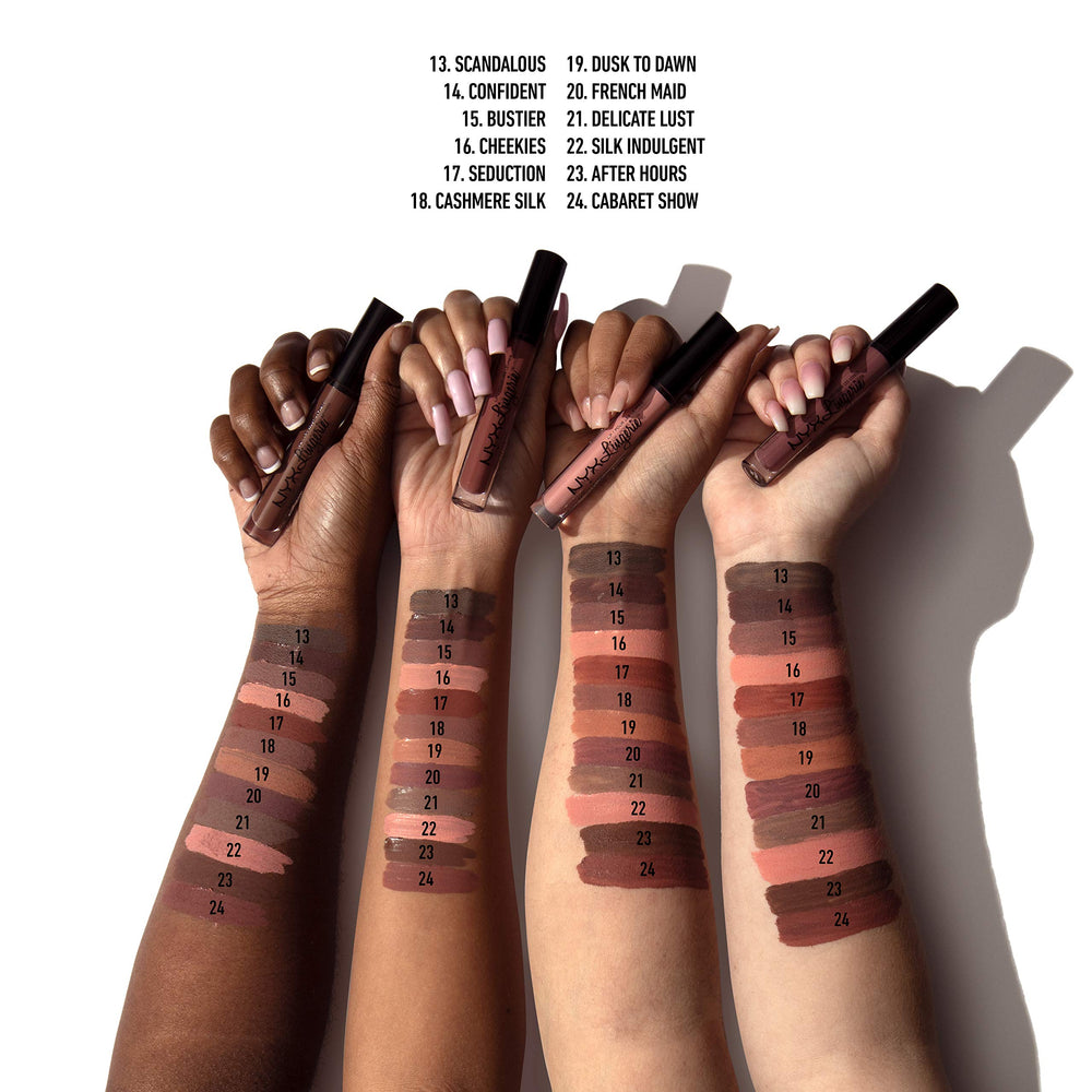 NYX PROFESSIONAL MAKEUP swatch on wrist showing true greige nude and blendability