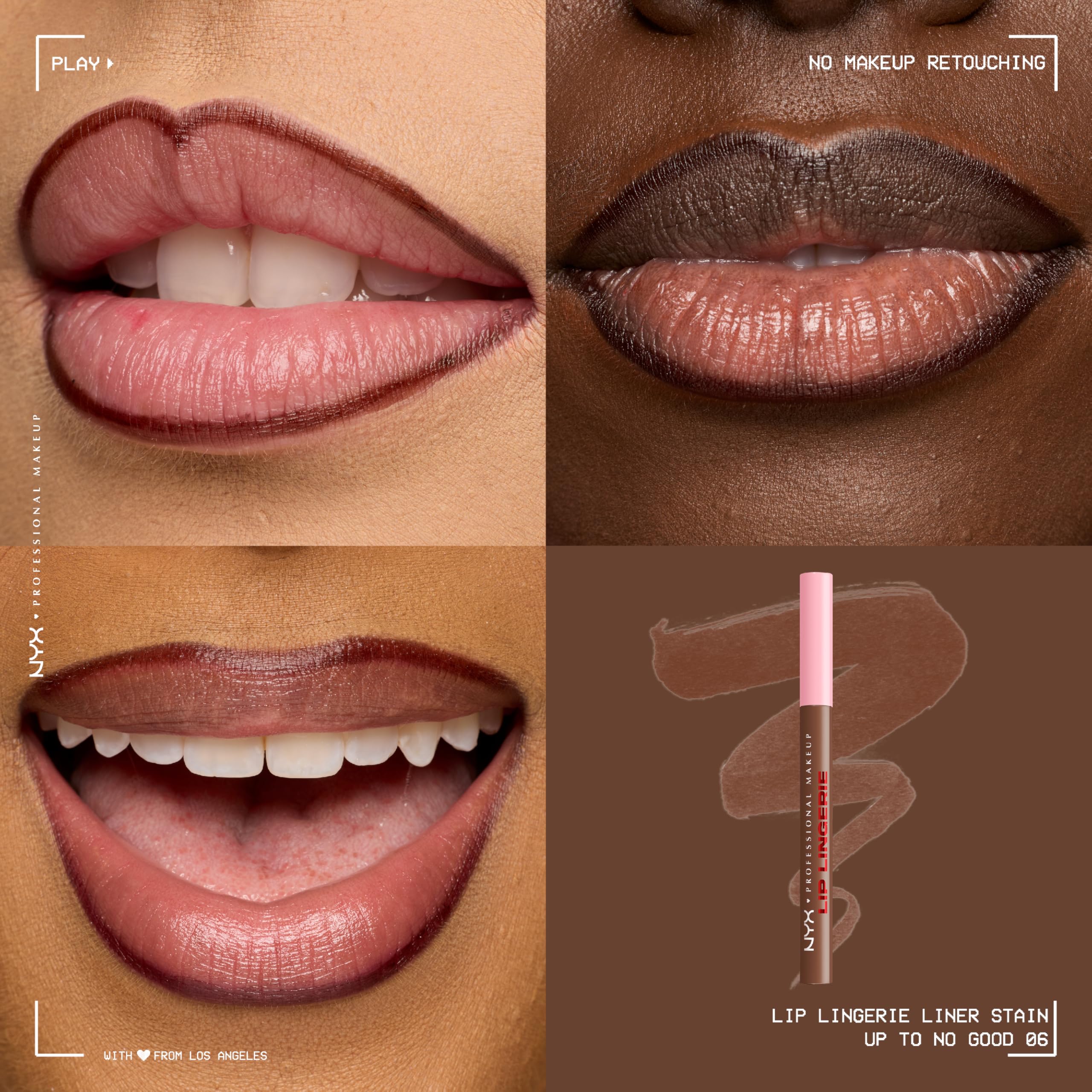 NYX PROFESSIONAL MAKEUP multiple shade swatches on arm to compare wearable colors