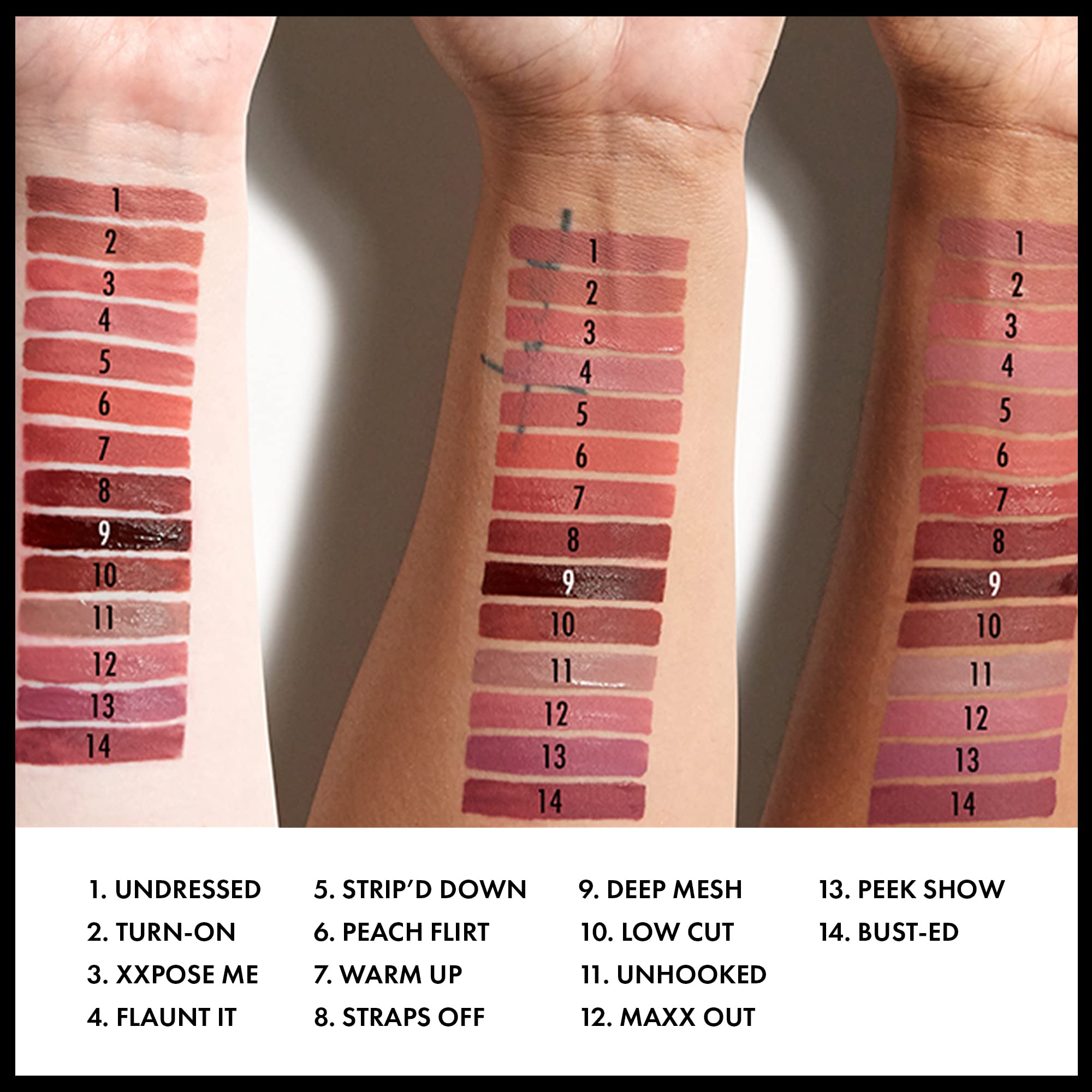 NYX PROFESSIONAL MAKEUP arm swatch displaying true Low Cut tone for color comparison