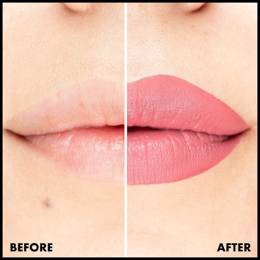 NYX PROFESSIONAL MAKEUP on lips close-up showing flattering dusty pink and natural plump effect