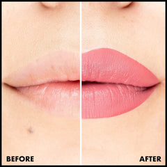 NYX PROFESSIONAL MAKEUP on lips close-up showing flattering dusty pink and natural plump effect