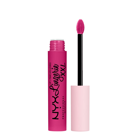 NYX Lip Lingerie XXL front packaging showing shade Pink Hit and product benefits