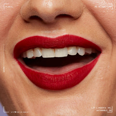 NYX PROFESSIONAL MAKEUP model wearing Untamable brick-red in lifestyle setting benefit: real-wear demonstration