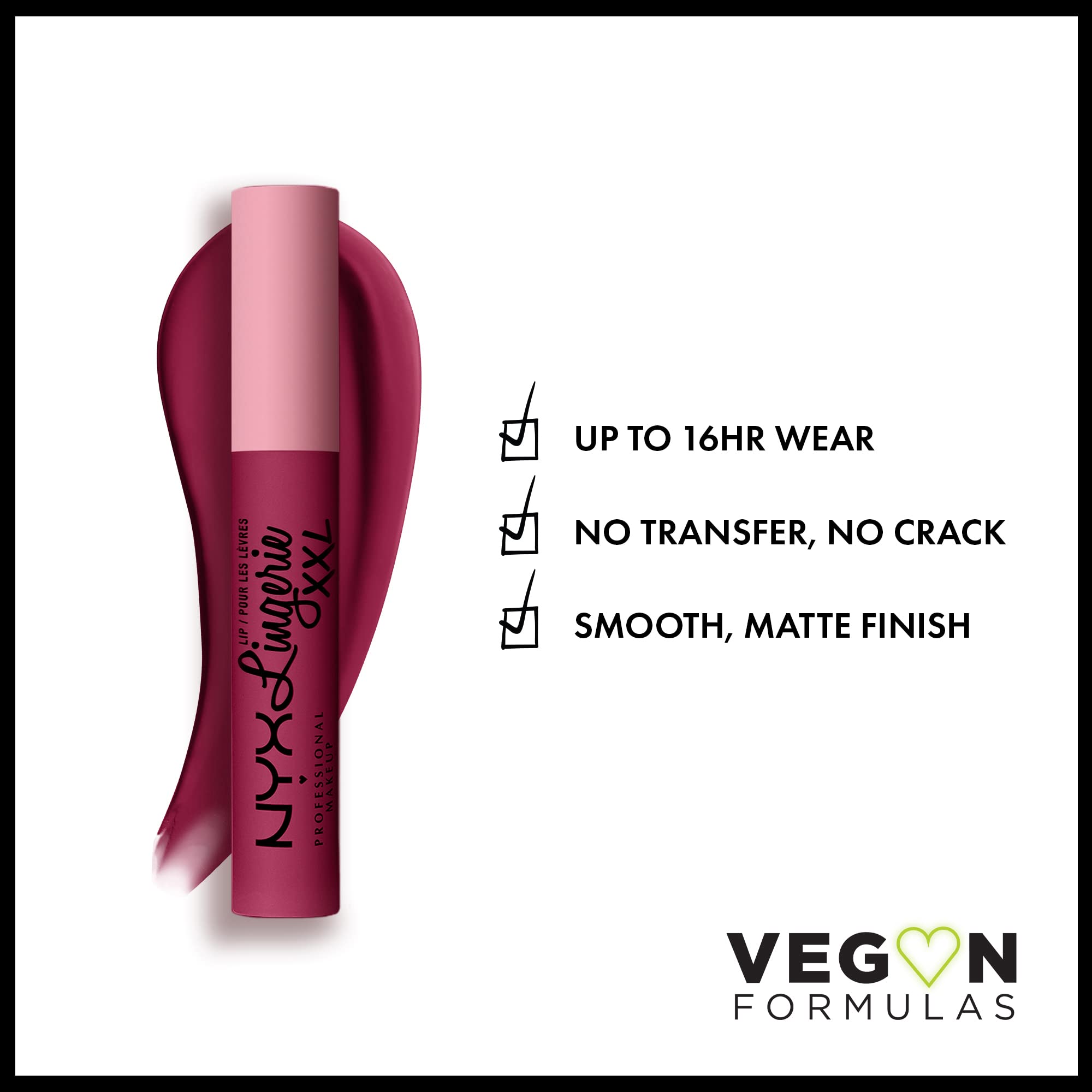 NYX Lip Lingerie XXL open applicator displaying doe‑foot for precise application