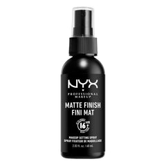 NYX PROFESSIONAL MAKEUP matte setting spray front packaging shows product and benefit of longwear