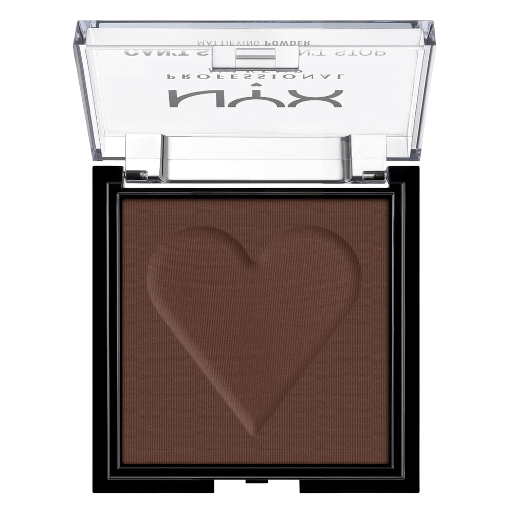 NYX PROFESSIONAL MAKEUP compact side profile highlighting secure snap closure benefit
