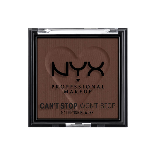 NYX PROFESSIONAL MAKEUP compact front view showing slim travel-ready benefit