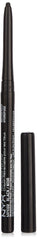 NYX PROFESSIONAL MAKEUP front view of black mechanical eye pencil shows sleek packaging and easy portability