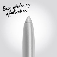 NYX PROFESSIONAL MAKEUP silver pencil held in hand to show scale and easy application
