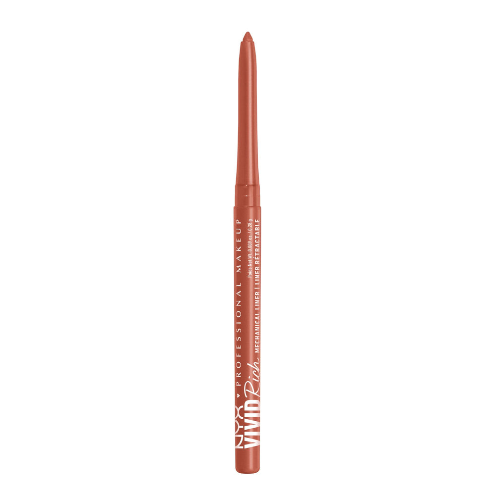 NYX PROFESSIONAL MAKEUP pencil front view showing color and sleek casing for easy use