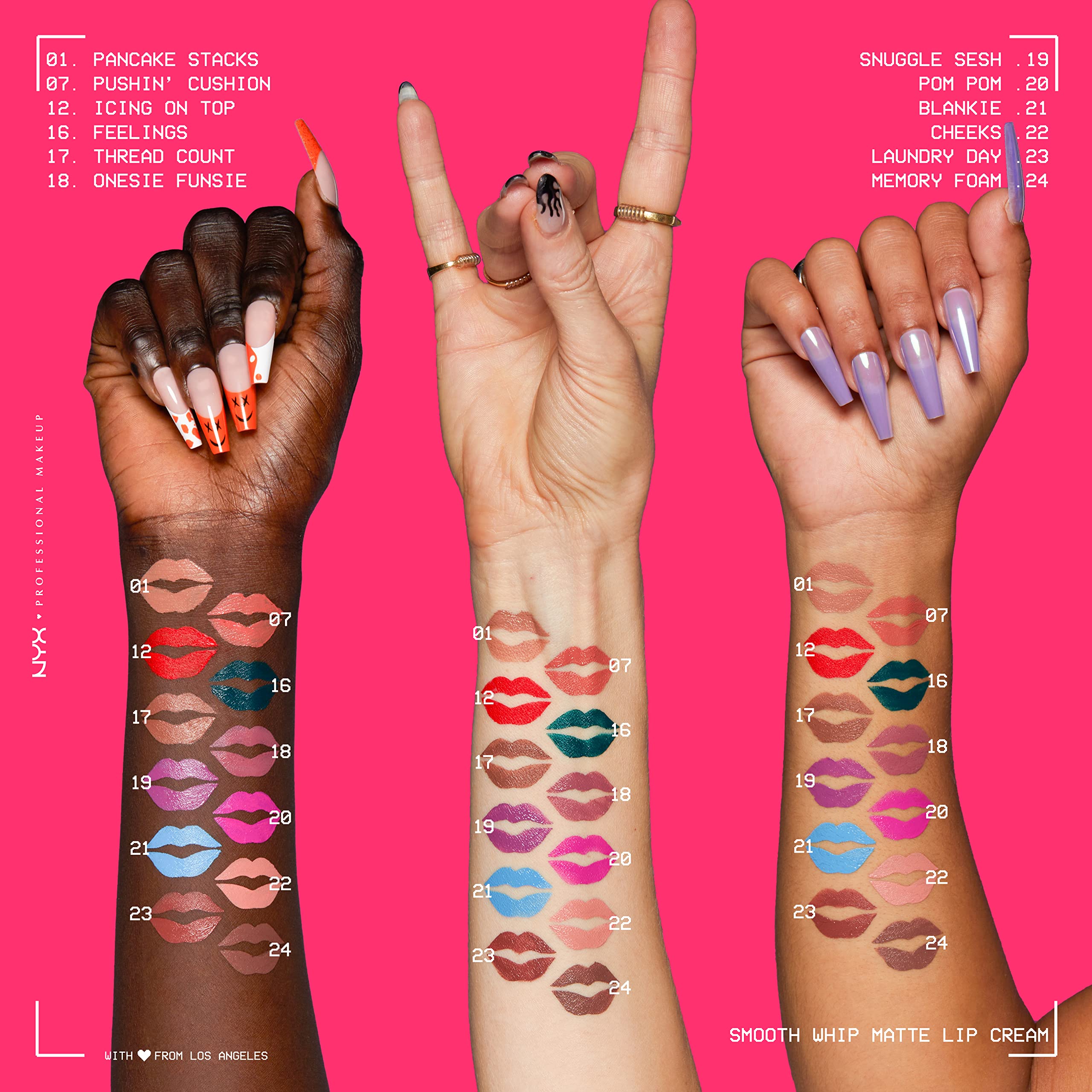 NYX PROFESSIONAL MAKEUP lip swatch on model demonstrating cool caramel benefit natural look