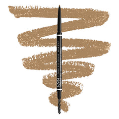 NYX PROFESSIONAL MAKEUP front packaging showing blonde pencil and cap, clear product ID benefit