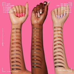 NYX PROFESSIONAL MAKEUP pencil beside brow gel highlighting shaping combination