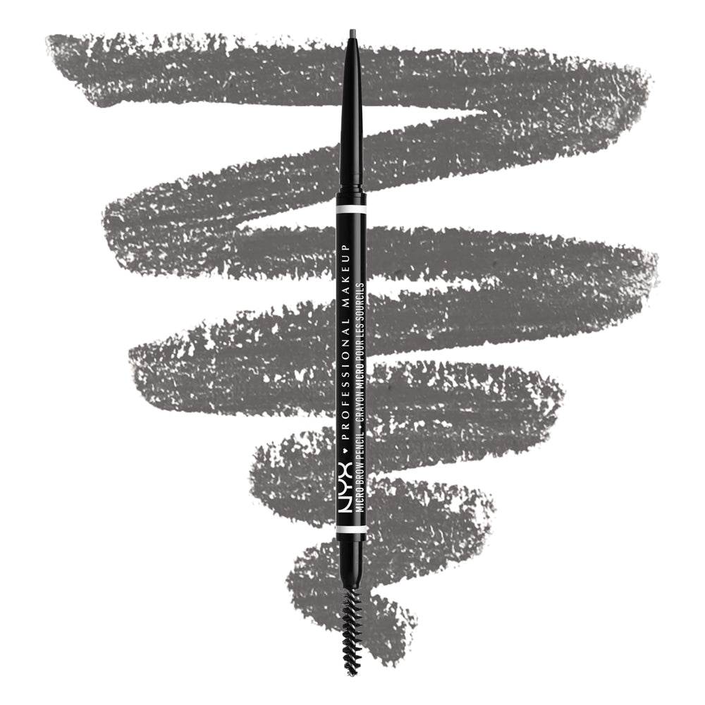 NYX Micro Brow Pencil grey front packaging showing product and branding benefits