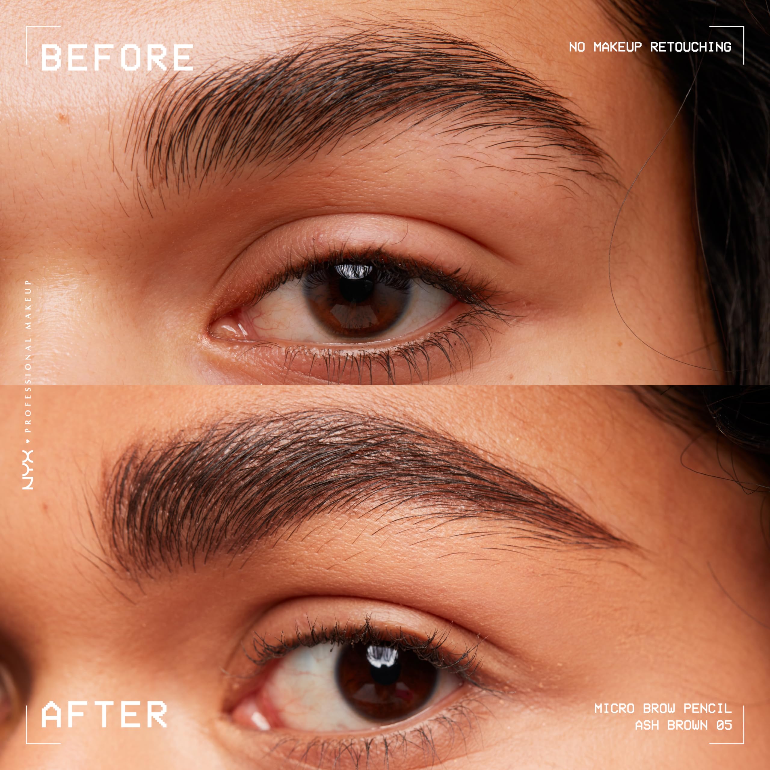 NYX PROFESSIONAL MAKEUP close-up of ultra-slim tip showing precise hair-like stroke benefit