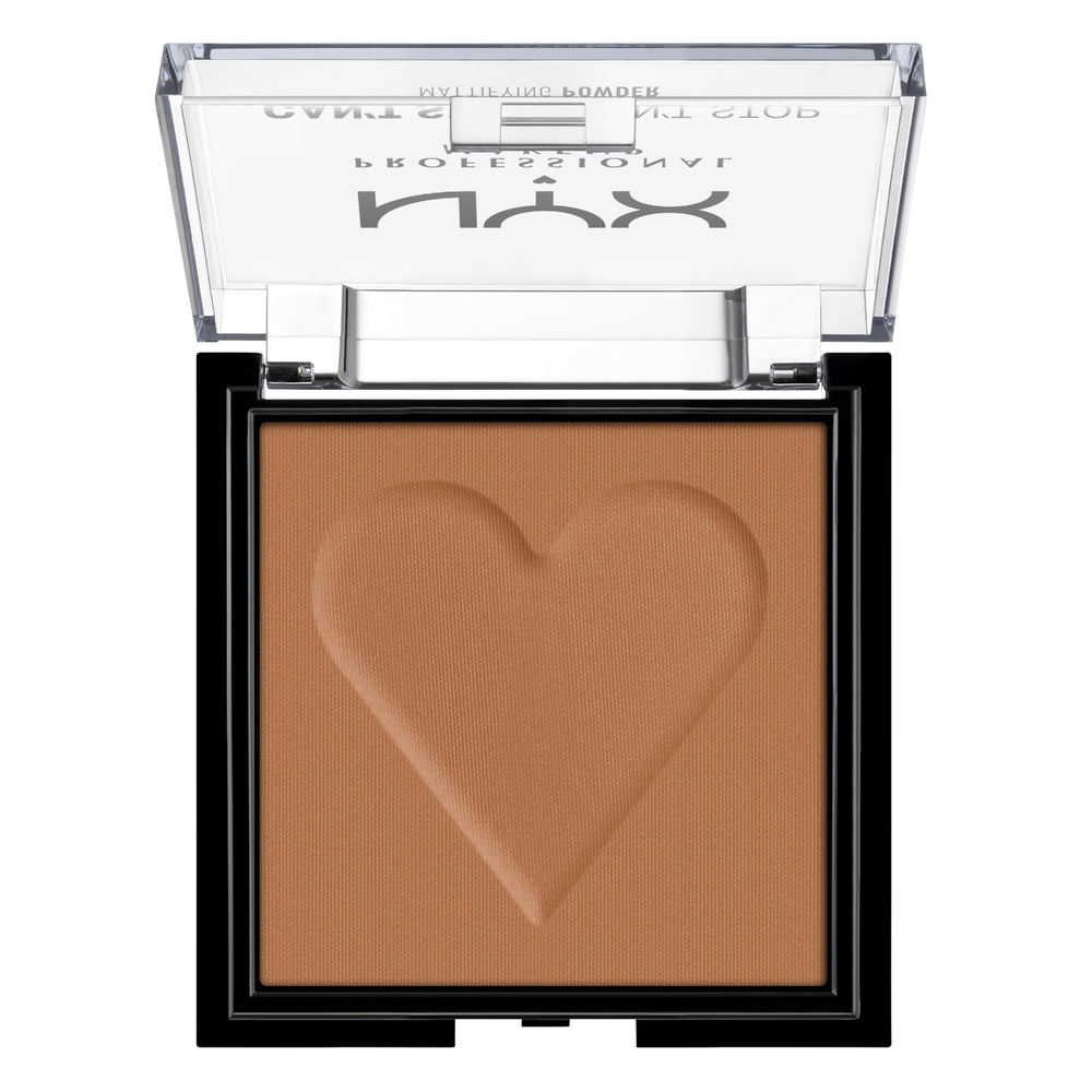 NYX PROFESSIONAL MAKEUP close-up of pressed powder texture highlighting oil-absorbing rice powder