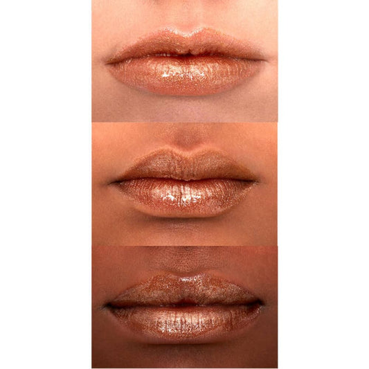 NYX PROFESSIONAL MAKEUP applicator close-up displays brush tip and even gloss payoff