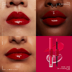 NYX PROFESSIONAL MAKEUP glossy topcoat close-up showing non-sticky reflective shine benefit
