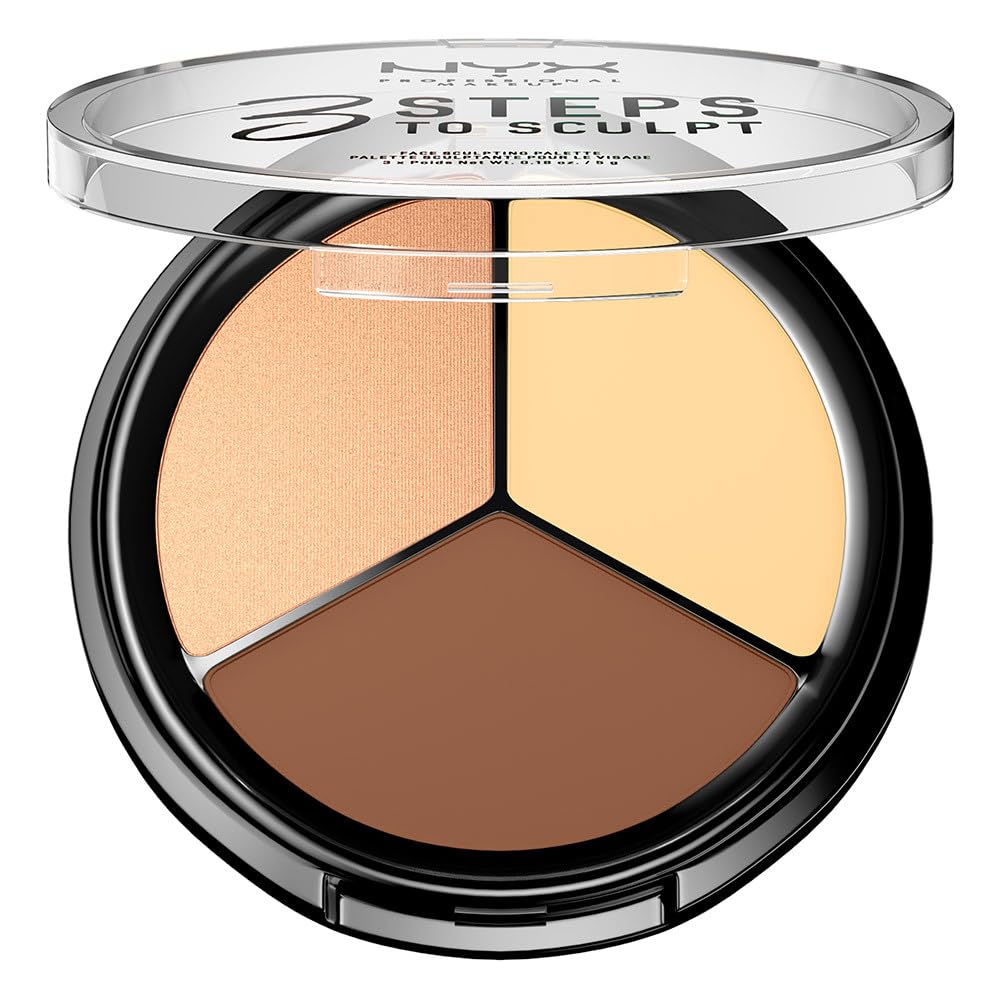 NYX PROFESSIONAL MAKEUP closed compact showing pocket-size scale and travel-ready design for on-the-go sculpting