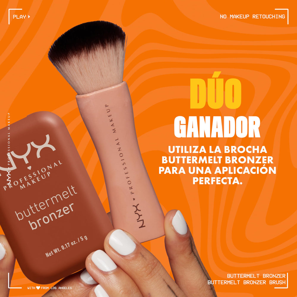NYX PROFESSIONAL MAKEUP lifestyle portrait wearing bronzer for warm glow and all-day confidence benefit