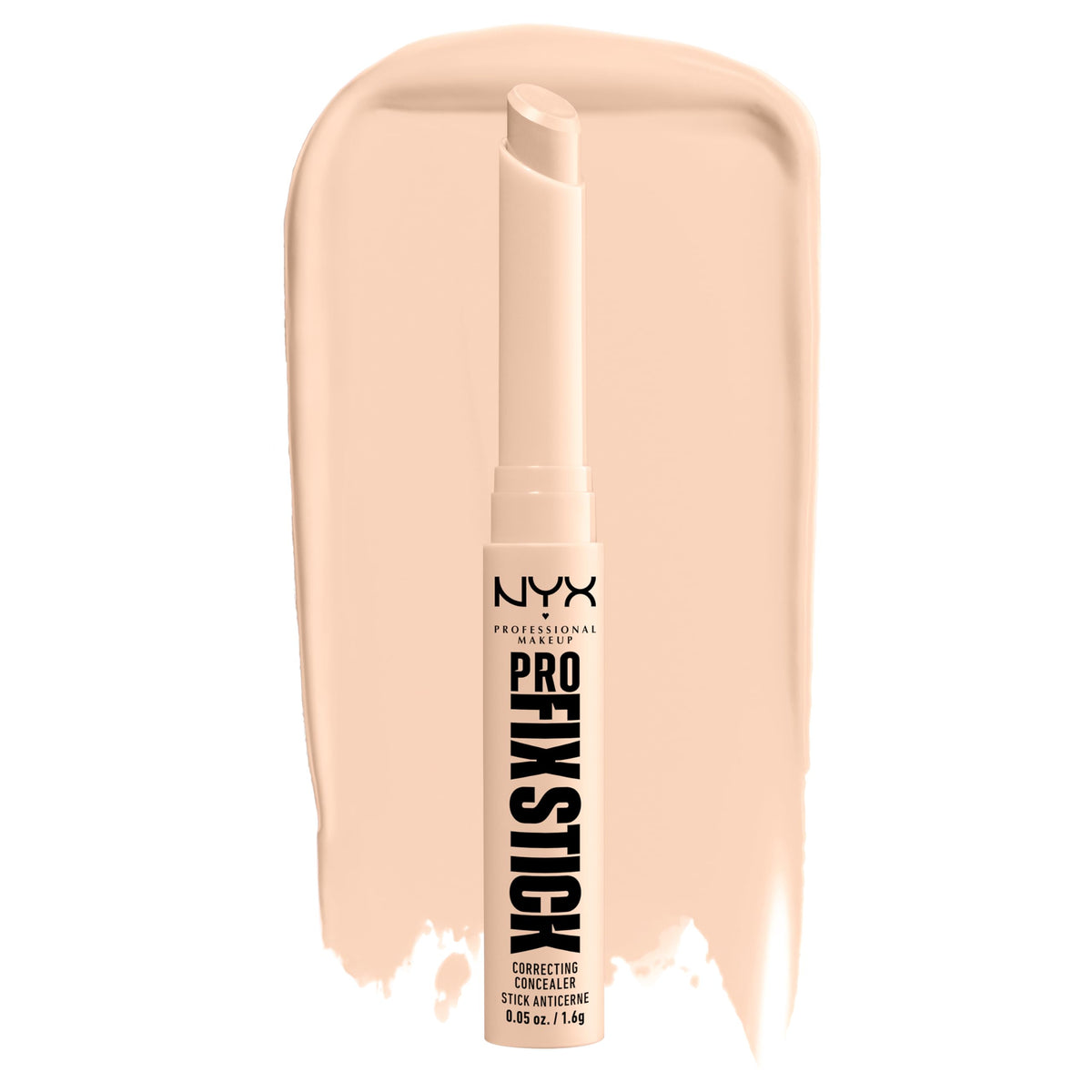 NYX PROFESSIONAL MAKEUP pro fix stick front packaging showing shade fair and benefits