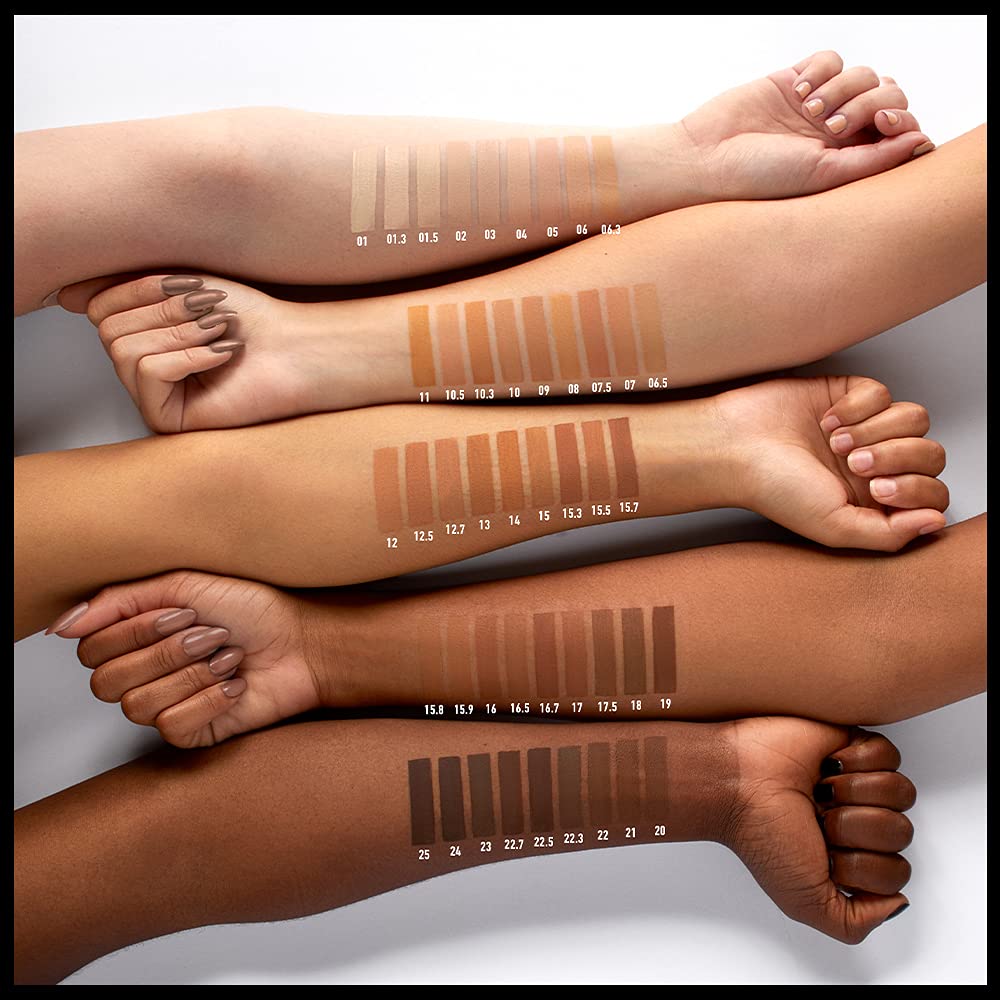 NYX PROFESSIONAL MAKEUP model wearing Camel showing matte finish and oil control benefit