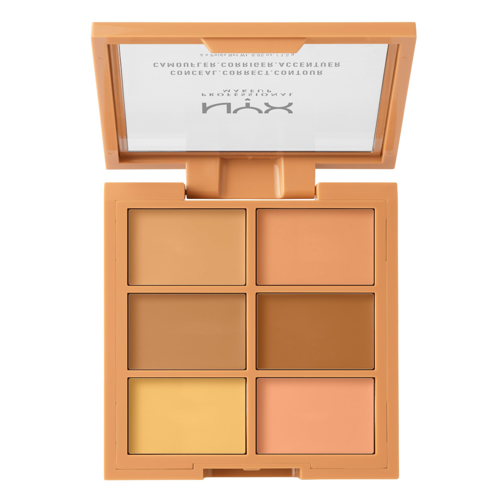 NYX PROFESSIONAL MAKEUP palette beside foundation demonstrating layering compatibility