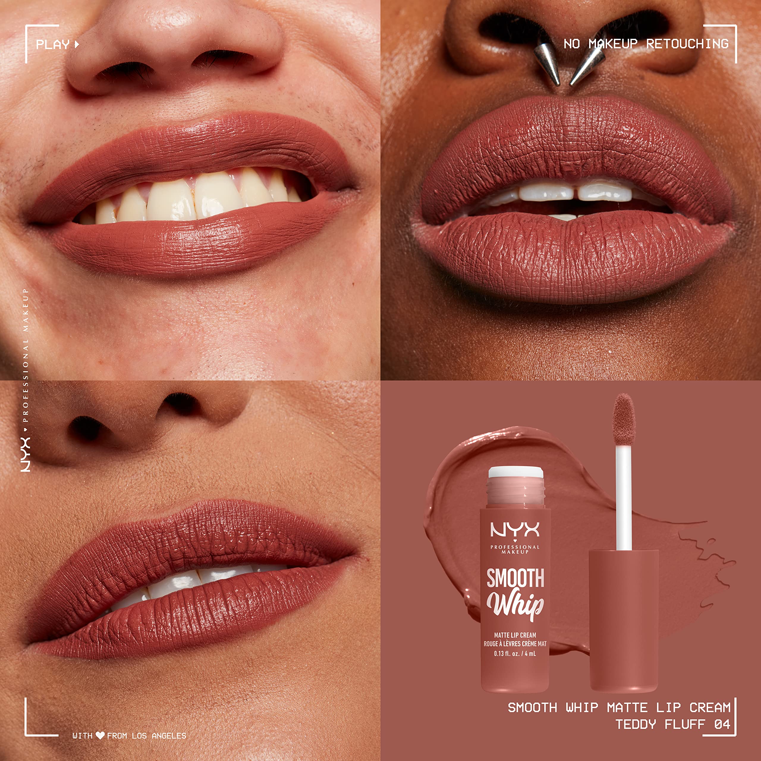 NYX PROFESSIONAL MAKEUP creamy texture swipe showing smooth matte payoff