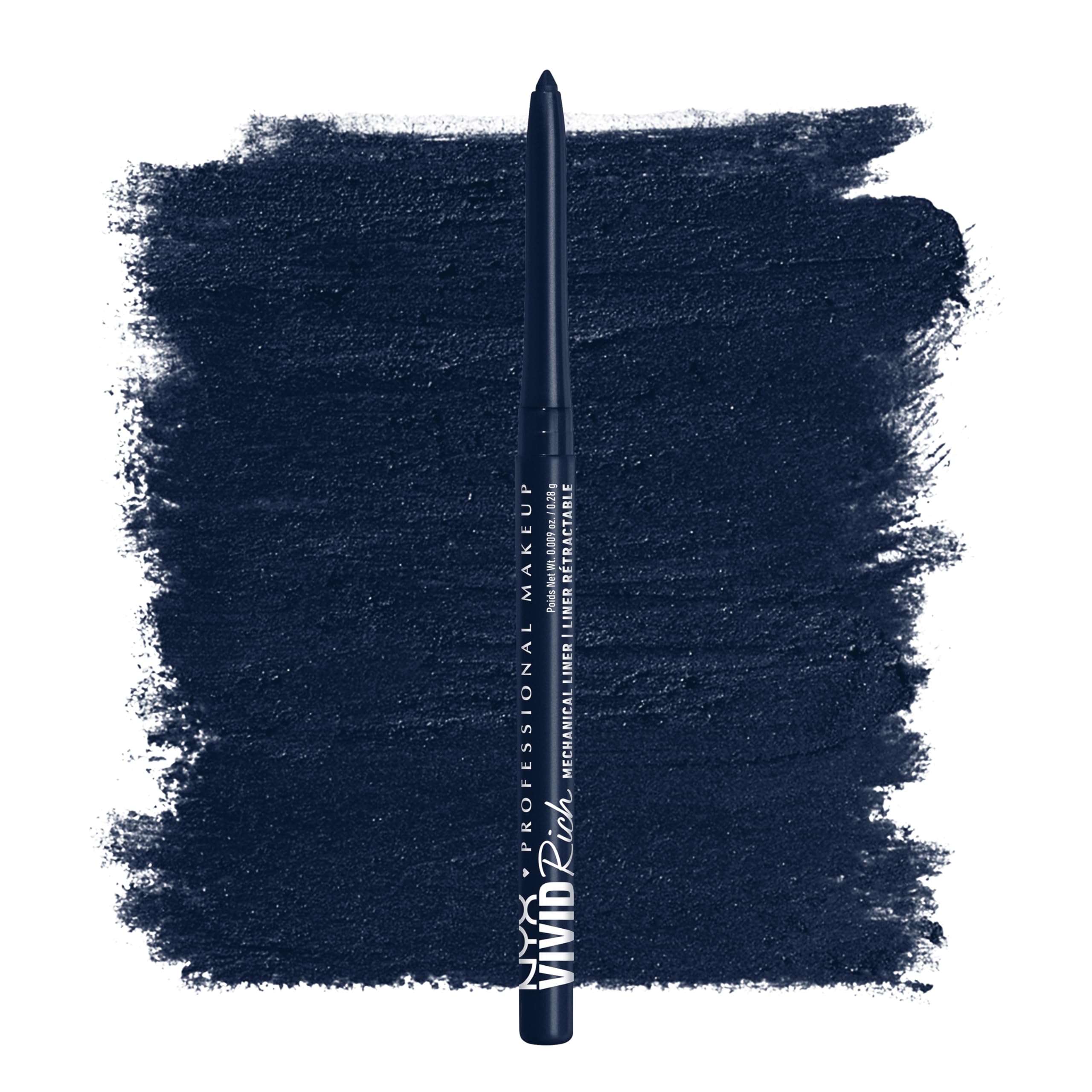 NYX PROFESSIONAL MAKEUP front packaging showing Sapphire Bling eyeliner and benefit of bold color