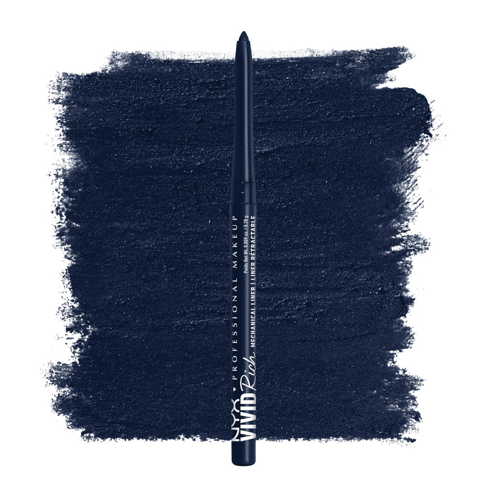 NYX PROFESSIONAL MAKEUP front packaging showing Sapphire Bling eyeliner and benefit of bold color