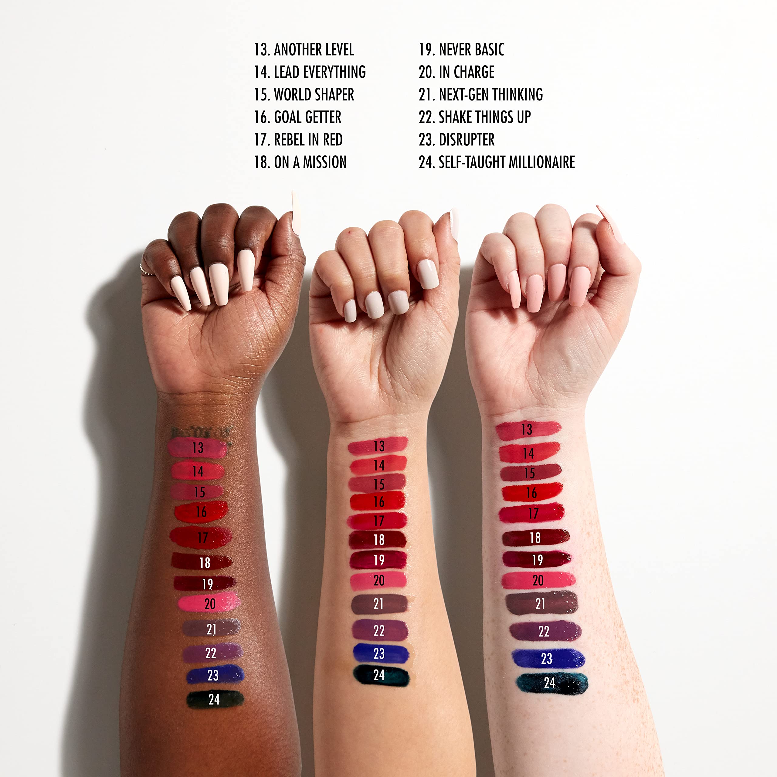 NYX PROFESSIONAL MAKEUP lips with product applied demonstrating intense shine and non-sticky comfort
