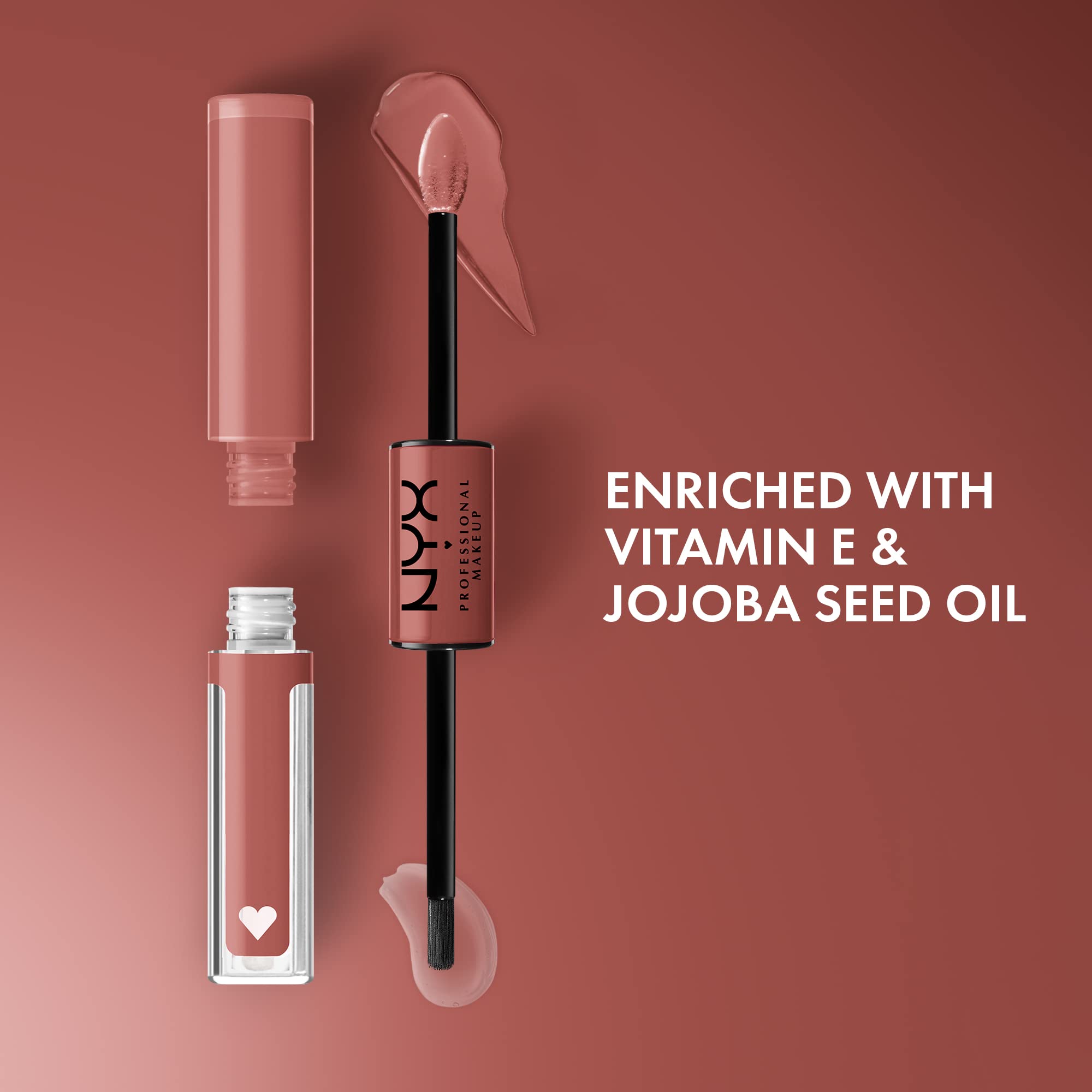 NYX PROFESSIONAL MAKEUP open wands with applicators demonstrating easy two-step application benefit