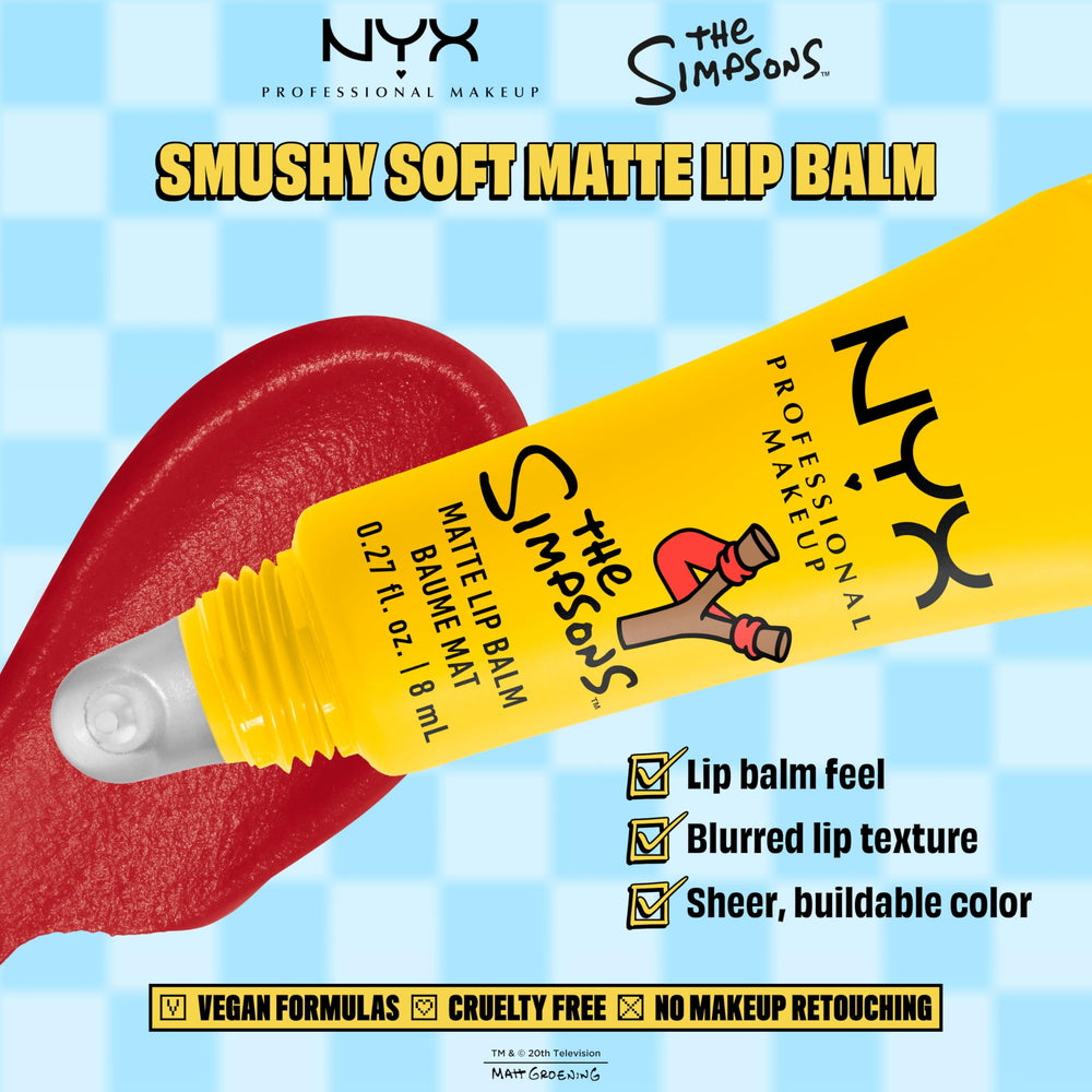 NYX Simpsons lip application demonstrating buildable Rebel Red color payoff