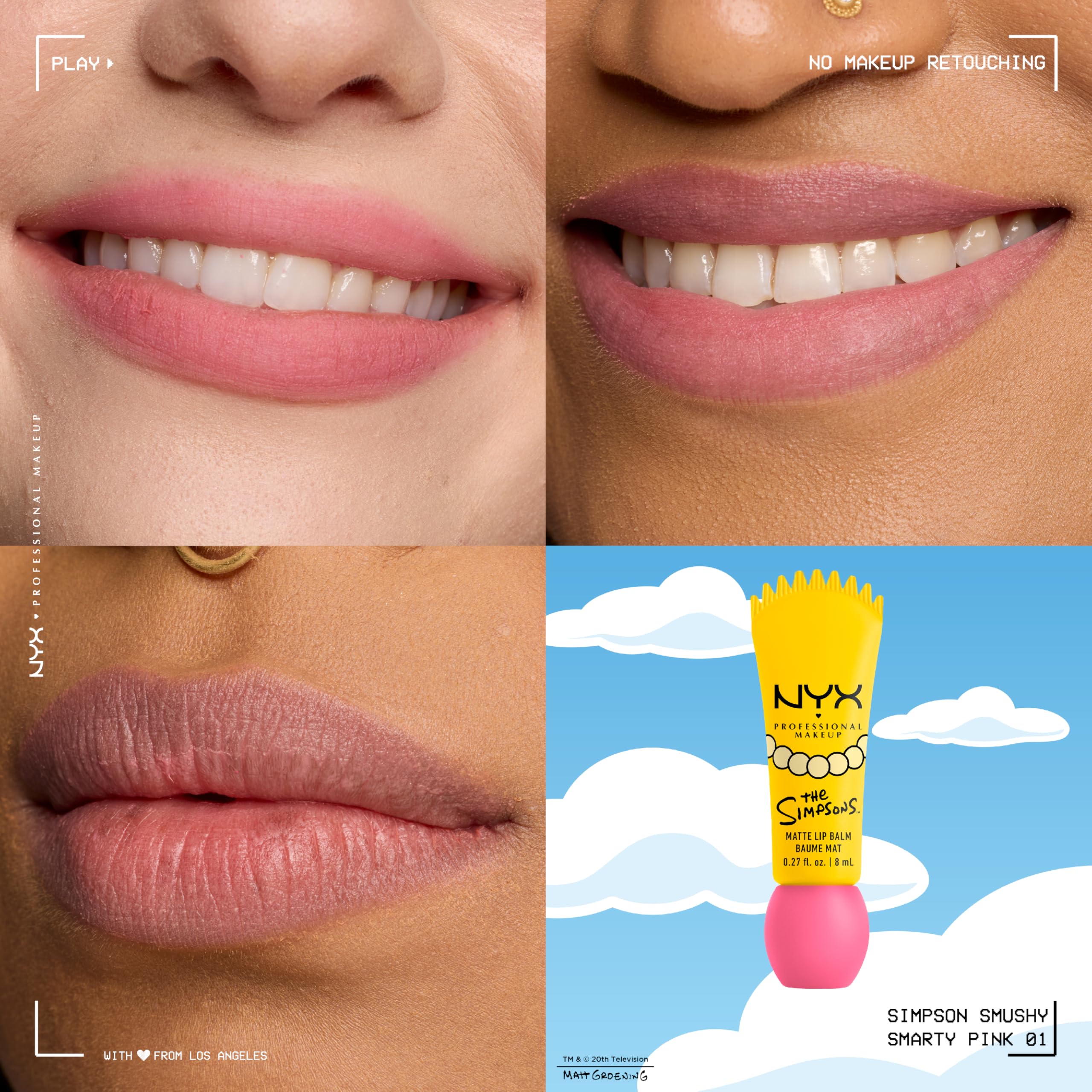 NYX PROFESSIONAL MAKEUP open balm applicator revealing creamy smear for easy glide