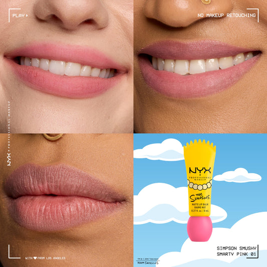 NYX PROFESSIONAL MAKEUP open balm applicator revealing creamy smear for easy glide