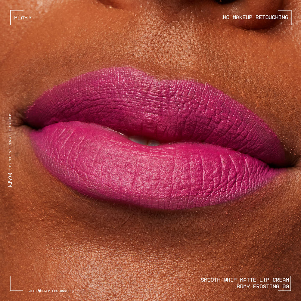 NYX Professional Makeup full face look with Bday Frosting for a polished appearance