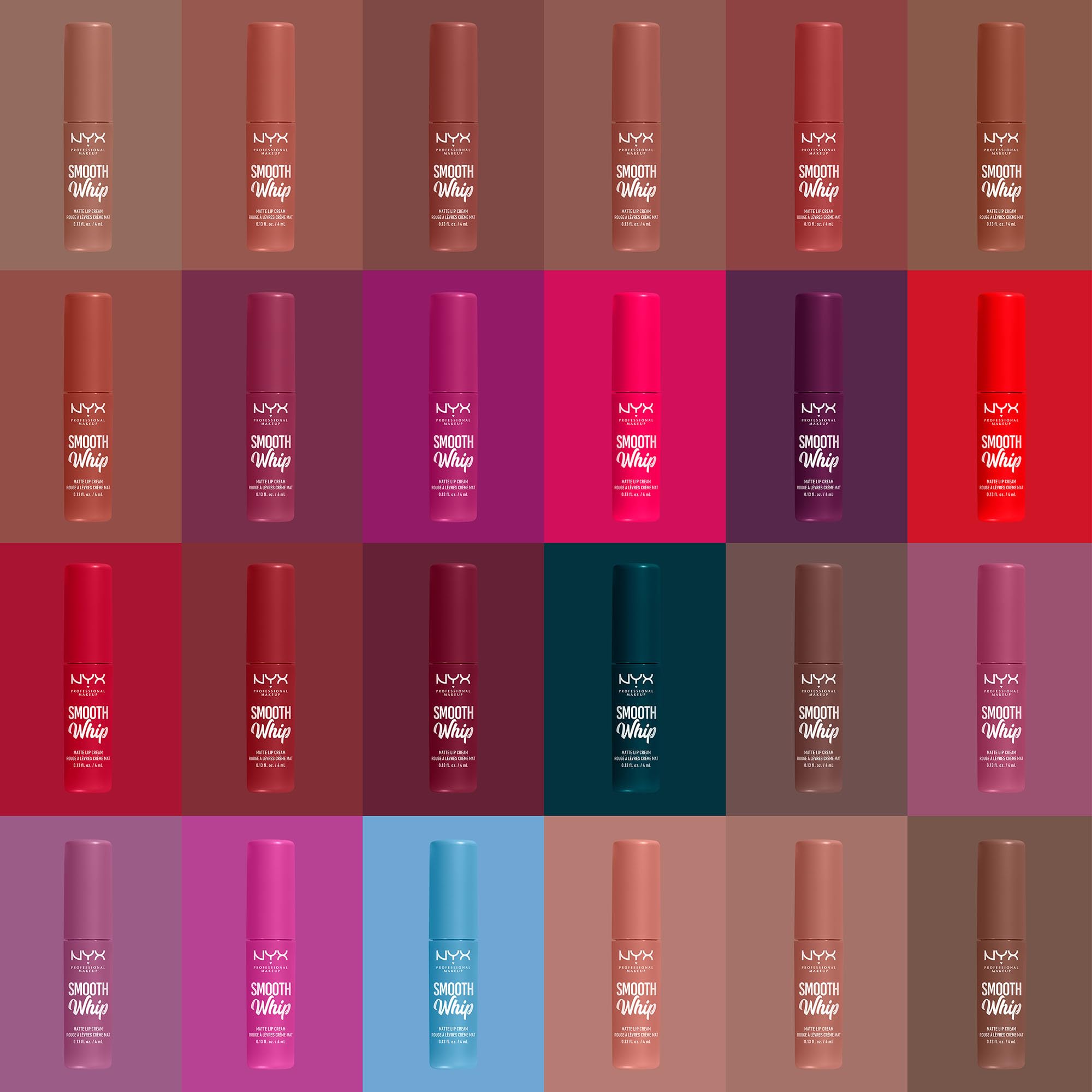 NYX PROFESSIONAL MAKEUP close-up whipped texture swatch showing creamy matte payoff and buildable coverage