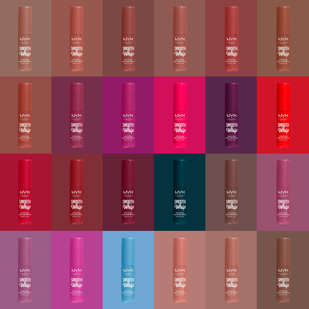 NYX PROFESSIONAL MAKEUP close-up whipped texture swatch showing creamy matte payoff and buildable coverage